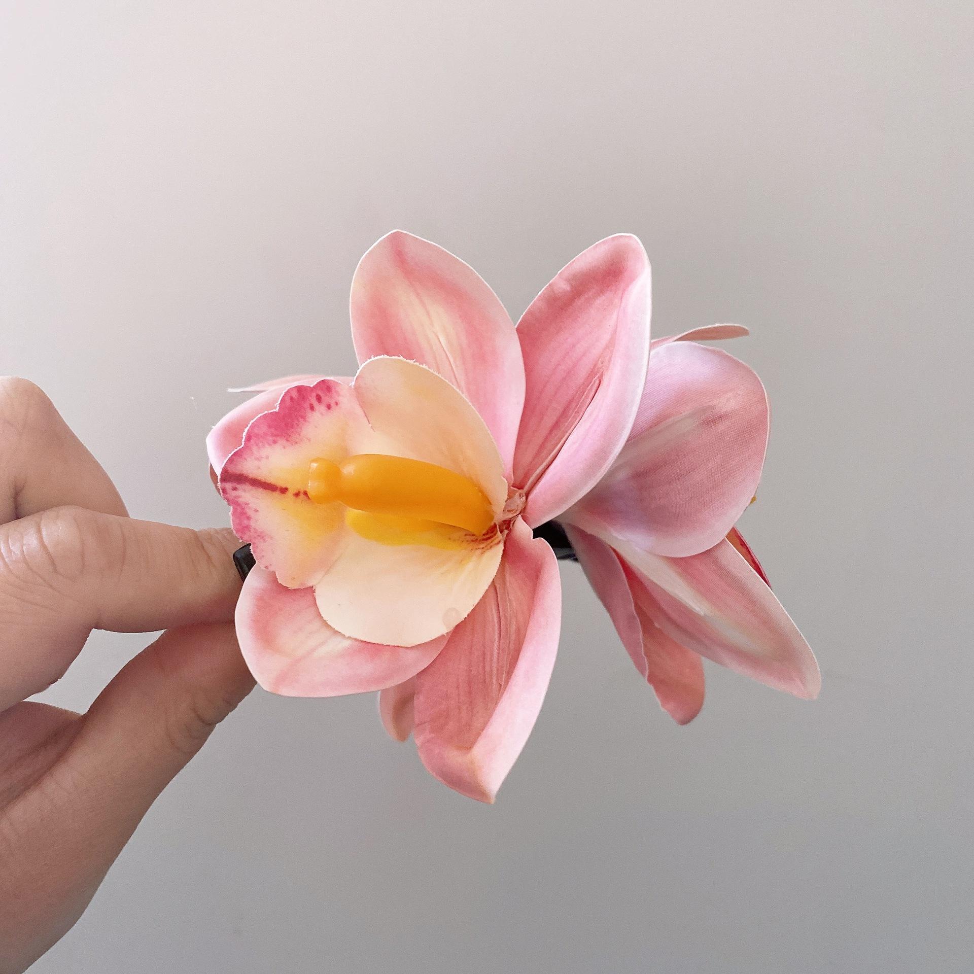 

Заколки-краб в форме цветка лилии для женщин и девочек, заколка-краб, заколка-хвост, банные пляжные головные уборы, аксессуары для волос