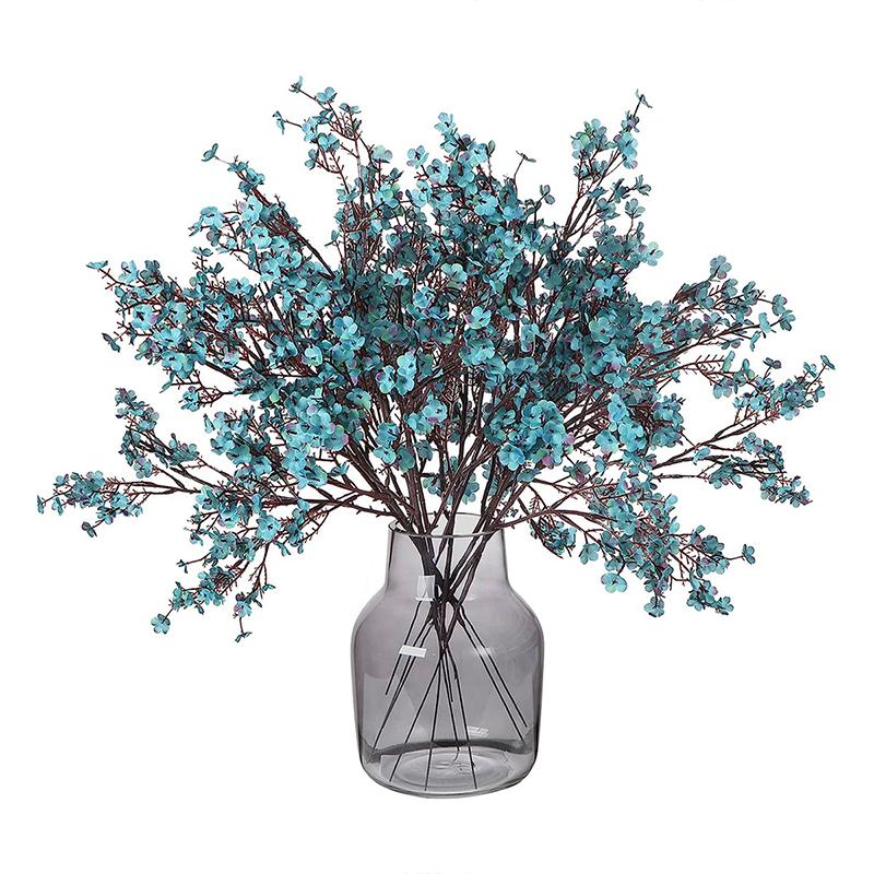 10PCS Artificial Plants Long Baby's Breath Christmas Decor Vase for Home Wedding Bridal Festival DIY Party Fake Plastic Flowers