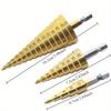 3pcs/Set Multi-Size Step Drill Bits - Titanium-Coated High-Speed Steel, for Precision Drilling In Wood and Metal - Home DIY and Professional Use