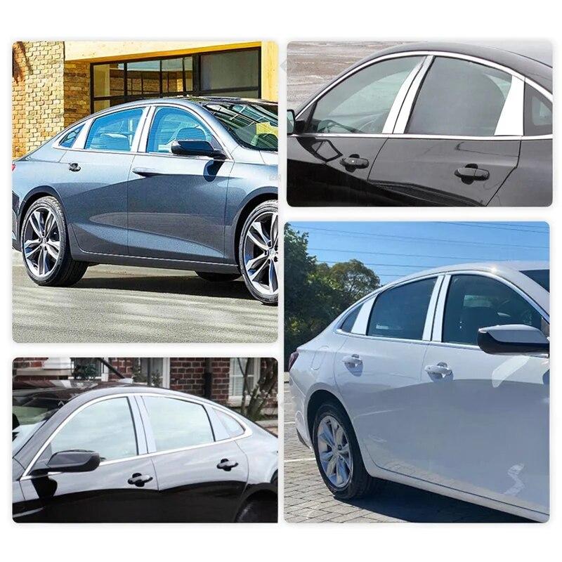 Chrome 6pcs/set Car Pillar Posts Door Window Trim Cover for Chevrolet Malibu 2016 2017 2018 2019 2020 2021 BC Column Sticker
