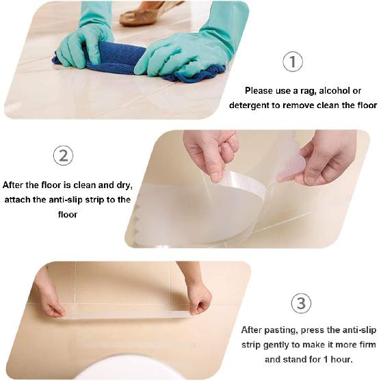 Anti-slip Strips, Safety Shower Treads Stickers - 24 Pcs, Bathtub Non Slip Stickers, Anti Skid Tape for Shower,Tub,Steps, Floor-Strength Adhesive
