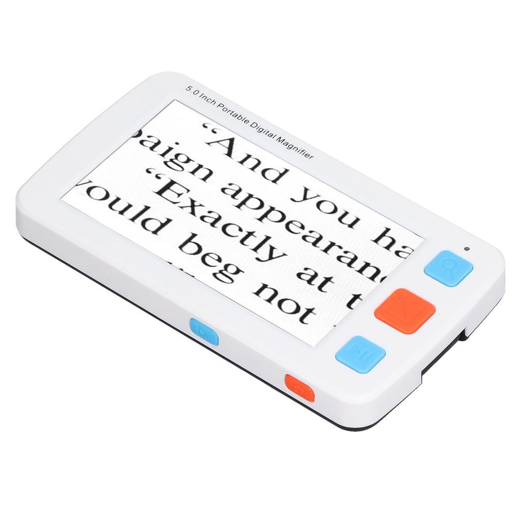 5.0in Electronic Digital Magnifier Portable Reading Aid 4X‑32X Zoom 17 Color Mode Folding Handle