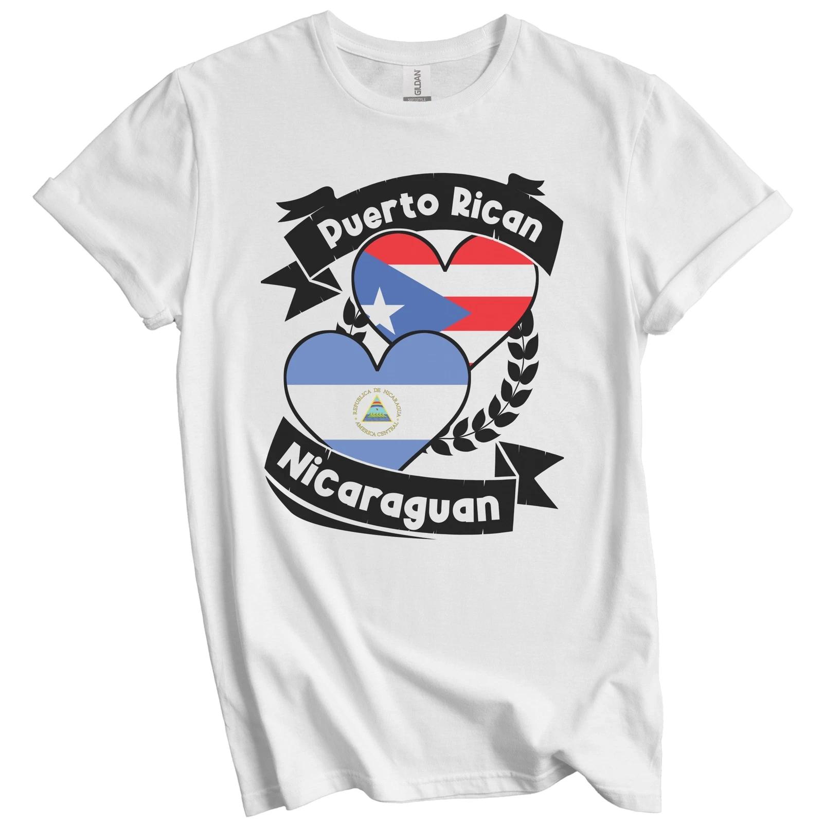 Puerto Rican Nicaraguan Heart Flags Puerto Rico Nicaragua T-Shirt M
