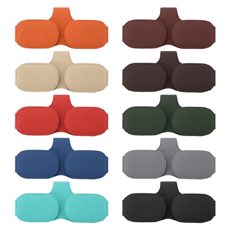 Multifunction Leather Sunglasses Card Holder Car Sun Visor Glasses Mount Hanger