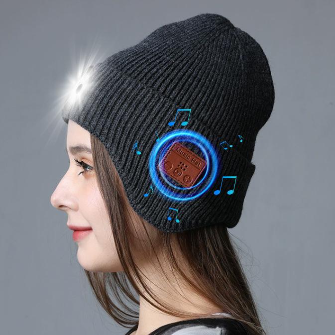Bluetooth LED Glowing Music Hat - Wireless, Colorful, Rechargeable, Perfect for Holiday Performances