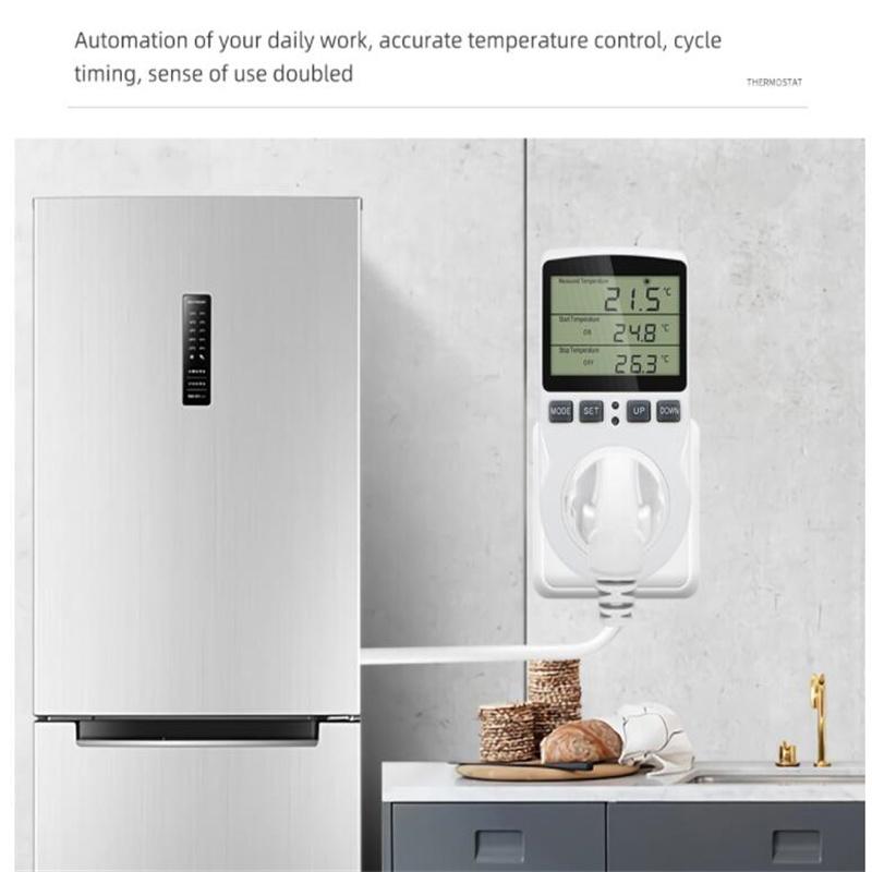 EU/US/FR Thermostat Timer Socket Digital Temperature Controller Socket Outlet With Timer Switch Sensor Probe Heating Cooling