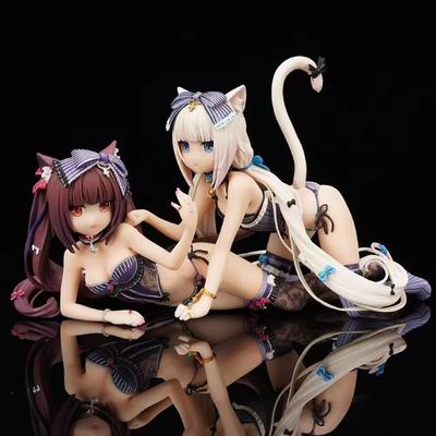 23cm Dziewczyna Kot Raj Rdzenna Klęcząca Wanilia i Leżąca Czekolada Anime Figurka Akcji PVC Kolekcja Model Ozdoba Biurka