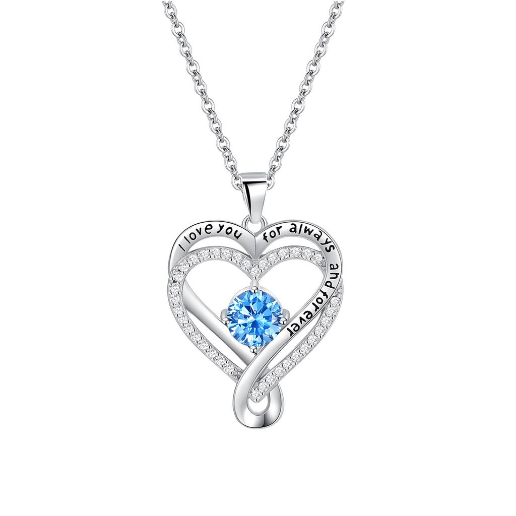 Double-Layer Eternal Love Necklace Female, Ocean Heart Twelve Star Stone Series Love Necklace