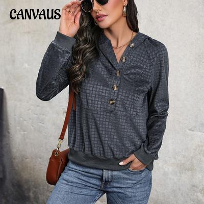 Herfst Dames Sweatshirt Mode Getextureerd Sweatshirt met Capuchon Top met Lange Mouwen