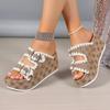 Women Platform Slippers Summer Casual High Heels Sandals Platform Slipper Double Buckle Design Wedges Slippers for Women