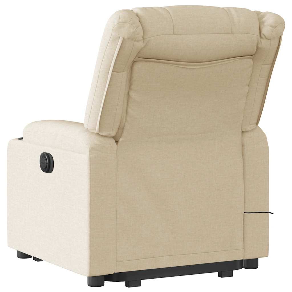 Massage Recliner with Rising Function Cream Fabric