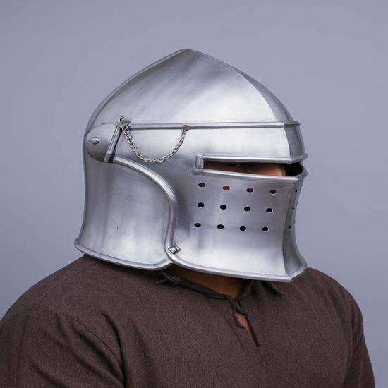 Medieval Barbute Knight Helmet Fully Wearable Crusader Armor, LARP Roleplay, High-Quality Steel And Leather Gift