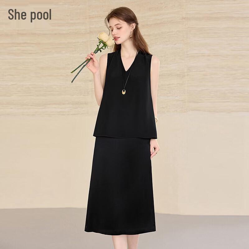 Women s Elegant V-Neck Sleeveless A-Line Midi Dress 2XL