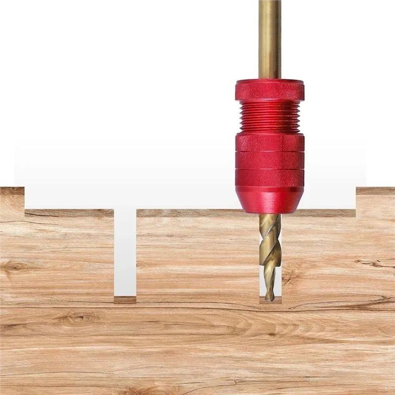 B97A-Adjustable Aluminum Drill Stop Set 2Pcs Inner Diameter Depth Control Precise Drilling Tool For Woodworking Metalworking