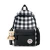 Schoolbag new large-capacity contrasting color plaid backpack high school commuting light backpack schoolbag simple and fashionable versatile