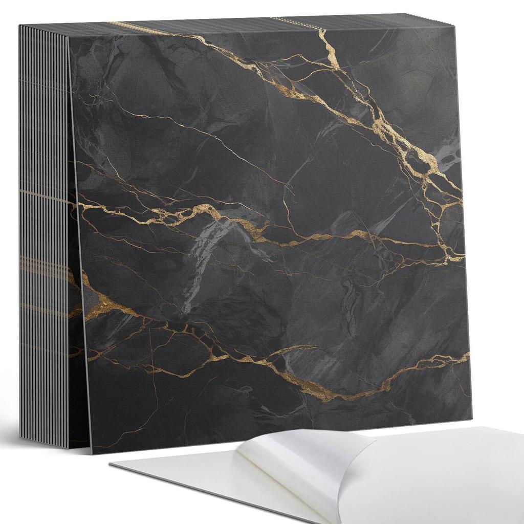 Dekoracja Winylowa Z Nadrukiem Do Montażu Bez Narzędzi Elegancki Marmur Z Żyłkami 20X20X20 Cm