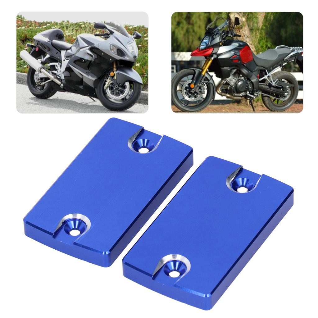 Pair of Front Brake Fluid Reservoir Cap Cover Left Right Fit for Suzuki Hayabusa GSX1300R GSX1400 DL1000Blue