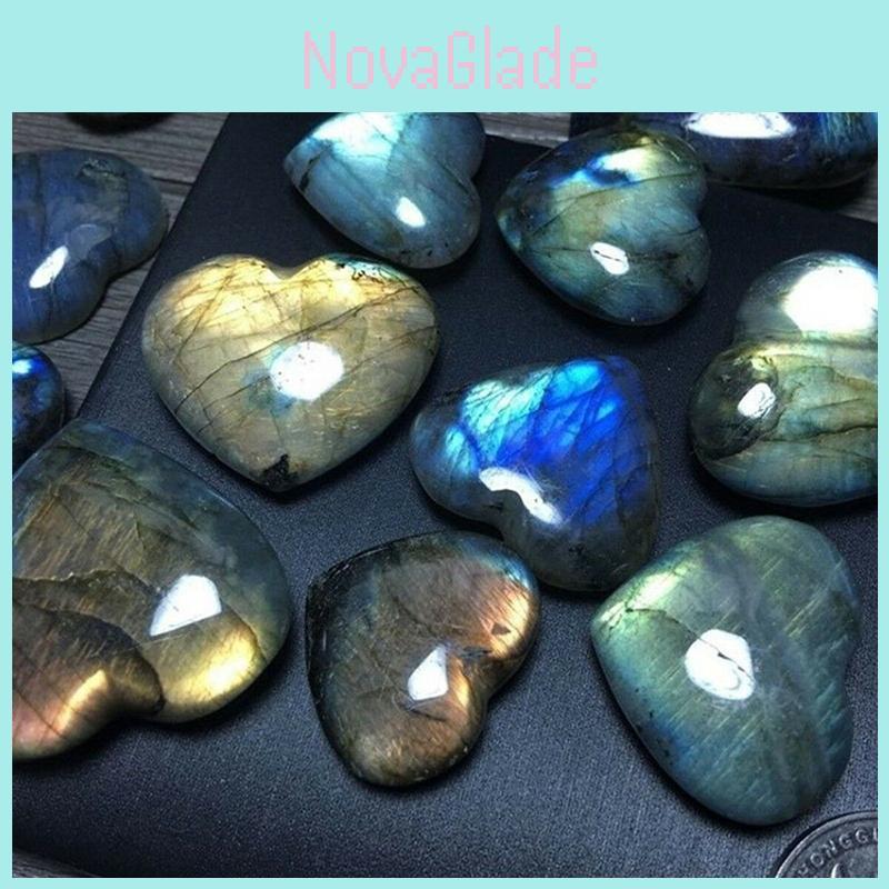 Stunning Madagascar Quartz Labradorite Natural Crystal Rock Heart Pendant Decor For All Occasions