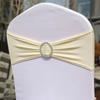 10/50 Pcs Polyester Spandex Chair Sashes Bands Stretch Chair Ties Bows with Buckle Slider for Wedding Banquet Party Decoration