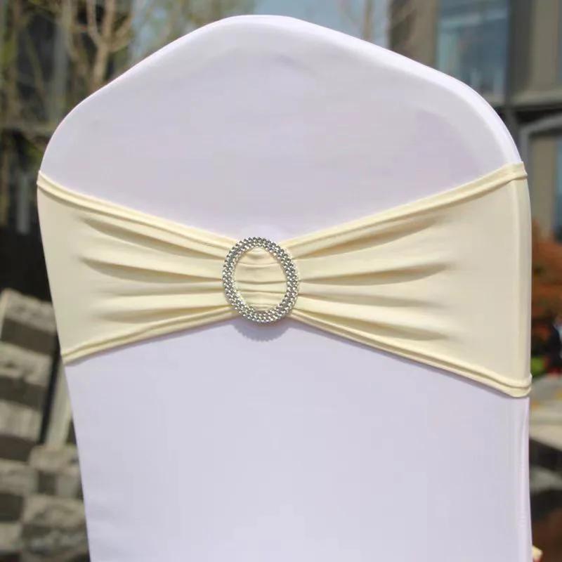 10/50 Pcs Polyester Spandex Chair Sashes Bands Stretch Chair Ties Bows with Buckle Slider for Wedding Banquet Party Decoration