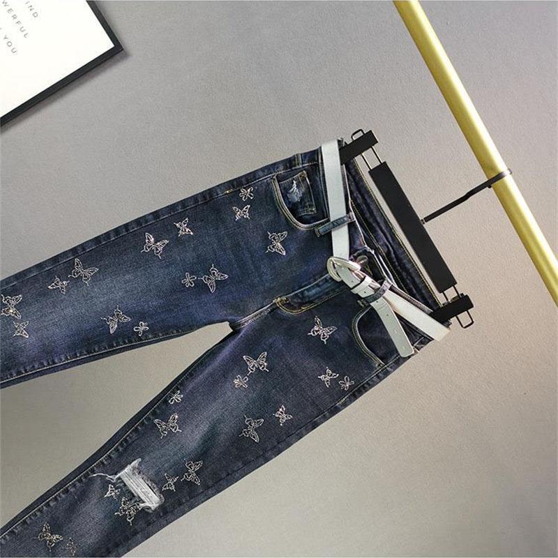 Wiosna Lato Moda Harem Denim Spodnie Damskie Koreańska Wersja Elastyczne Dżinsy Ołówkowe z Wysokim Stanem