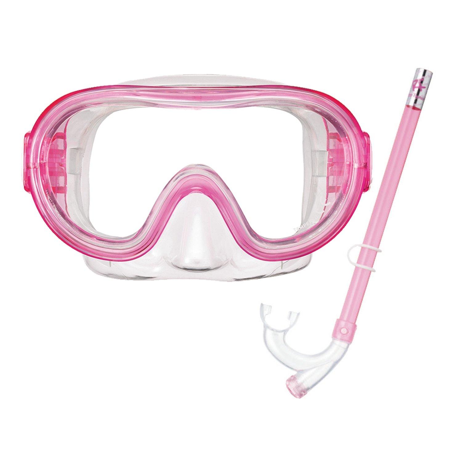 

Reef Tourer Snorkeling Snorkel Mask for Made of Ages Clear Light RC9201 Children, 2-Piece Set, Elastomer, 4-9, Pink,