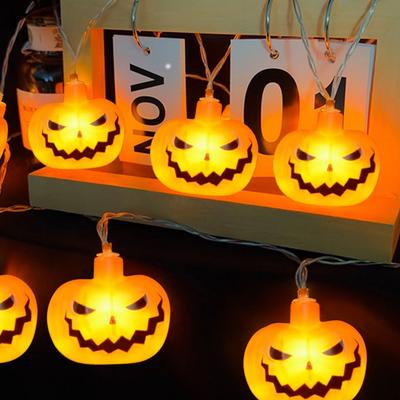 1pc Halloween 10/20 LED Single Layer Pumpkin String Lights Battery Operated For Home Indoor Outdoor Halloween Party Decoration
