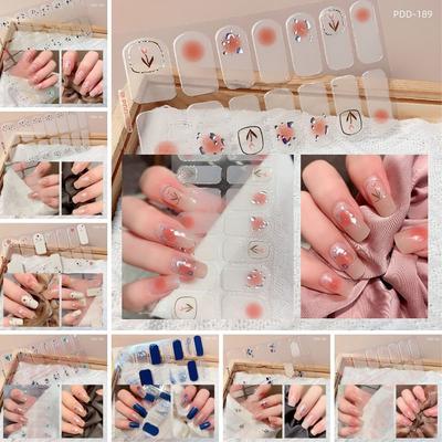 Floristic Gel Nail Stickers Full Cover Gel Nail Polish Strips Nail Patch  DIY Nail Art Making