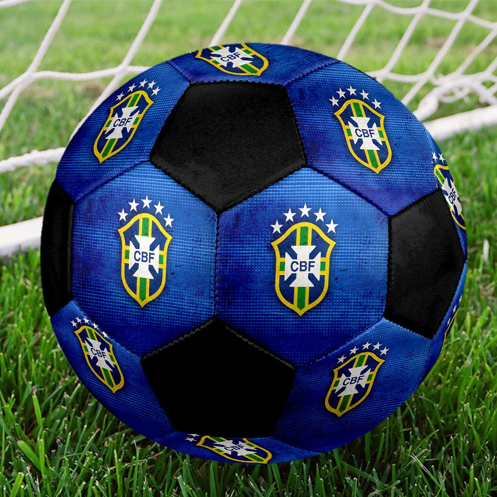 SIZE 5 Brazil National Football Team Soccer Ball Colorful All Ages Machine Stitched PVC Competition Ready Durable High-Bounce