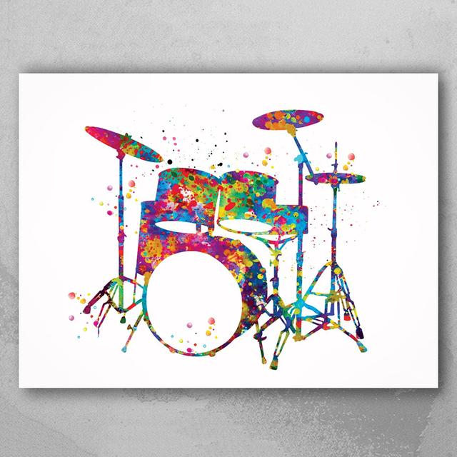 Music Notation Equipment Watercolor Poster Print Music Art Vintage Picture Wall Art Canvas Painting for Home Room Decor Cuadros