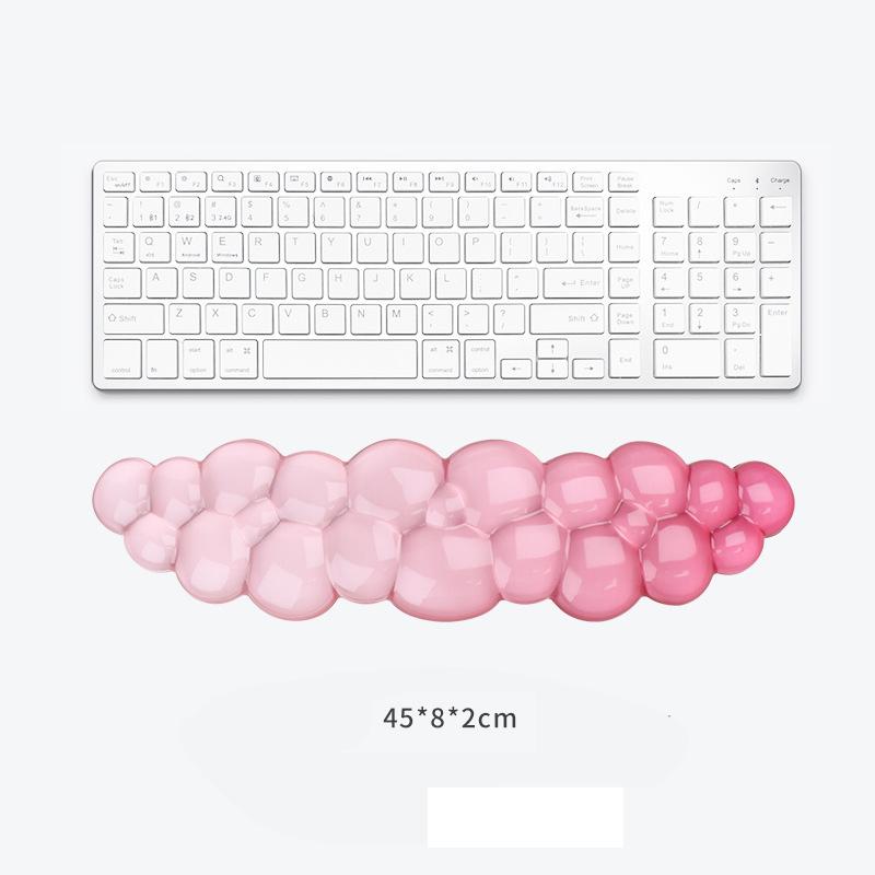 Cloud-Handgelenkauflage für Tastatur und Maus Klar Transparent Ergonomisch Niedliches Maushandgelenkpolster Silikon Rutschfestes Handgelenkpolster für Computer