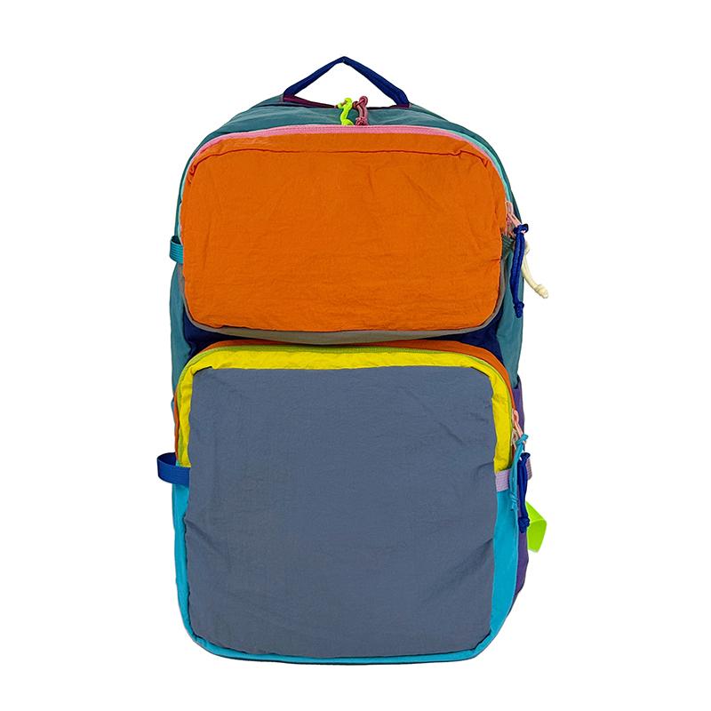Vintage Color Block Foldable Backpack Waterproof