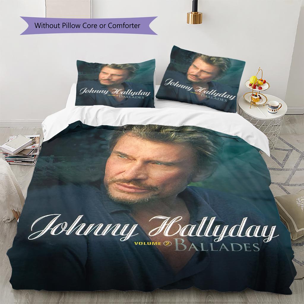 1PC Johnny Hallyday pattern Bedding Quilt Set Quilt Cover Pillowcase Home Decoration Birthday Gift (1 * duvet cover + 19 * pillowcase, without core)