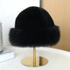 Faux Fur Winter Bucket Hat Solid Color Soft Texture Thickened Warm Plush Hat Gentle