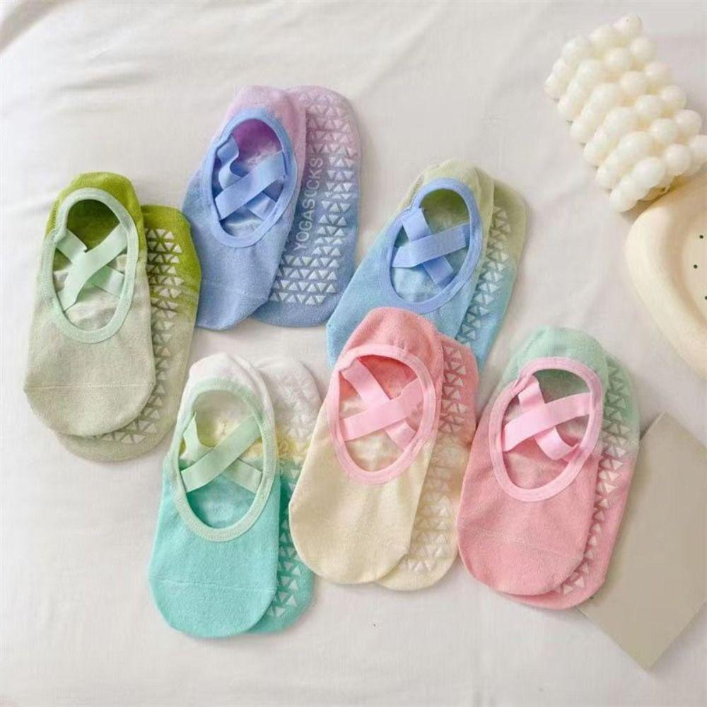6pairs Breathable Towel Bottom Hosiery Non-Slip Dot Silicone Floor Socks Fitness Yoga Socks  Sports