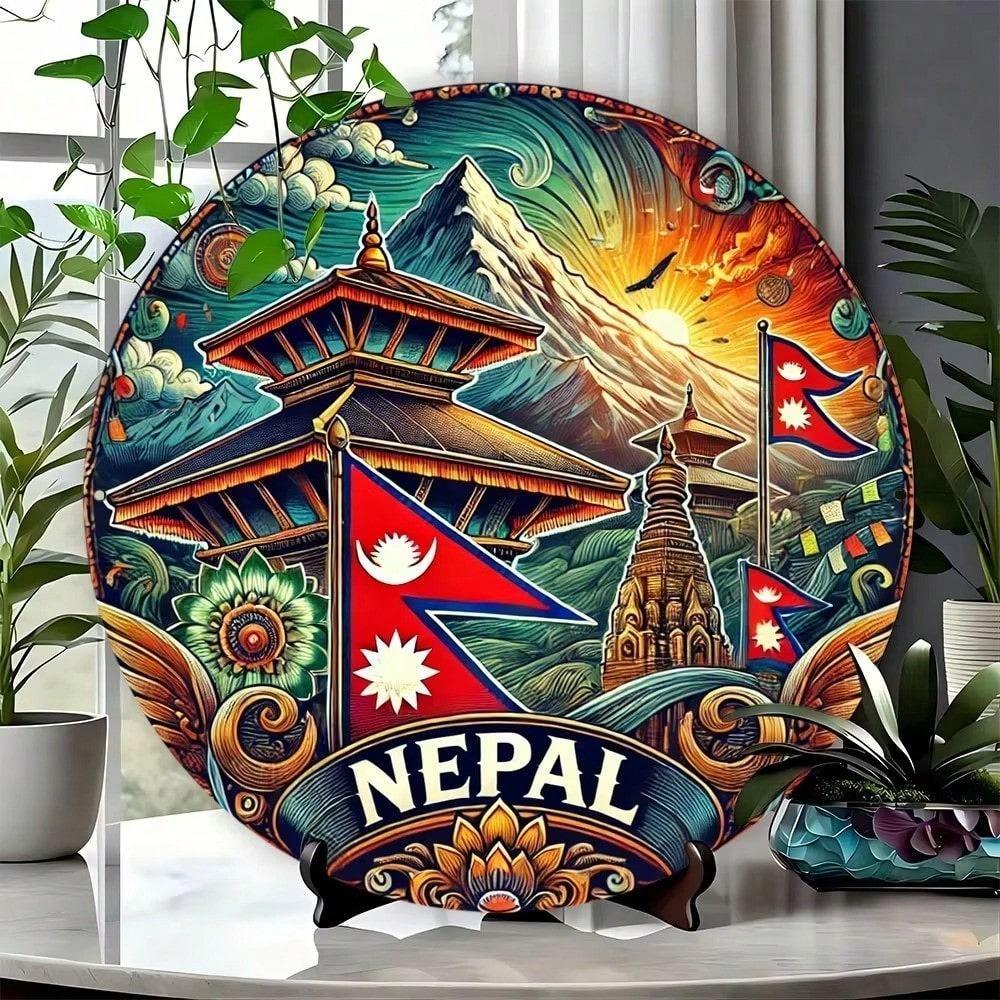 

HD Nepali Style Metal Tin Sign Wall Art for Kitchen Restaurant Bedroom Garden Home Decor 20x20 білий