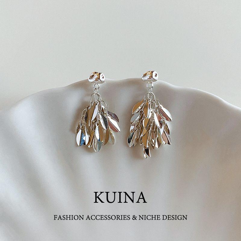 

Silver Wheat Tassel Earrings 2025 New Arrival Fancy Elegant Unique Metal Ear Rings Sterling Silver Stud Earrings Women