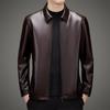 Frühling und Herbst Dünne Herrenjacke aus Schaffellimitat mit Revers und Samt aus reinem Leder für Herren