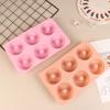 Silicone Donut Mold 6 Cavity Chocolate Mold Pastry Bread Cake Mould Non-Stick Dessert Mold Diy Baking Tray Doughnut Making Tool