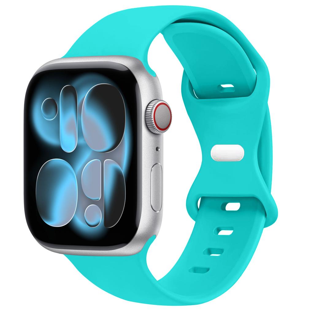 Sport Silicone Strap For Apple Watch Bands 40mm 44mm 46mm 45mm 41mm 49 42mm Correa Bracelet iWatch series 10 11 9 8 7 ultra 3 SE