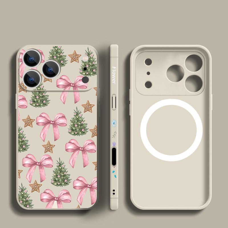 Colorful Bowknots Pattern Case For iPhone 17 Pro Max iPhone 16 15 14 13 Pro Max Magnetic For Magsafe Soft Silicone Phone Back Cover