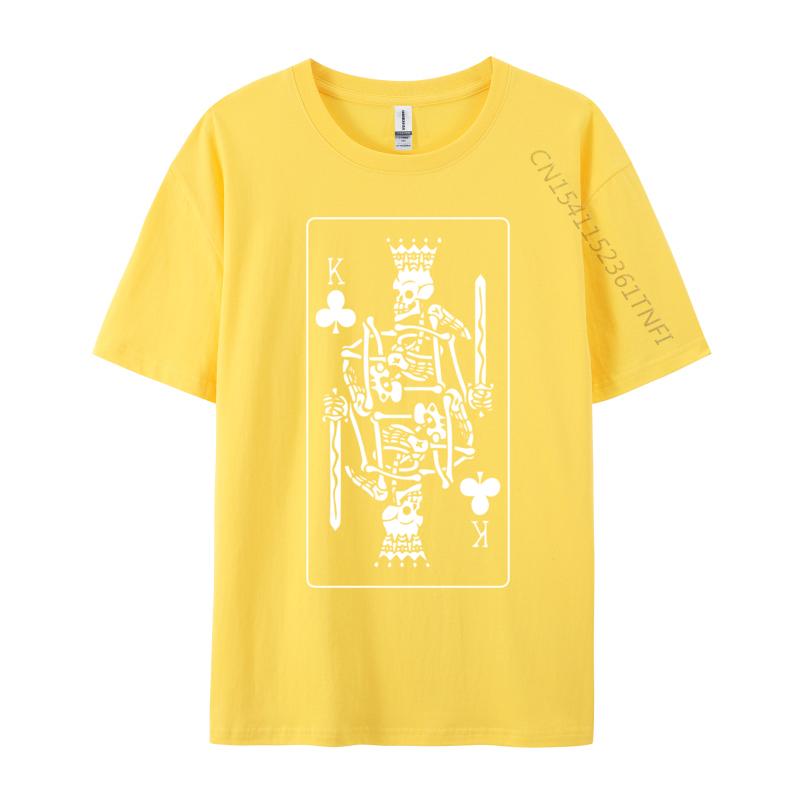 King Card Halloween Costume Funny Skull Skeleton Unisex TShirts Cute Round Neck Design Short Sleeve 100 Cotton Unisex Tshirts