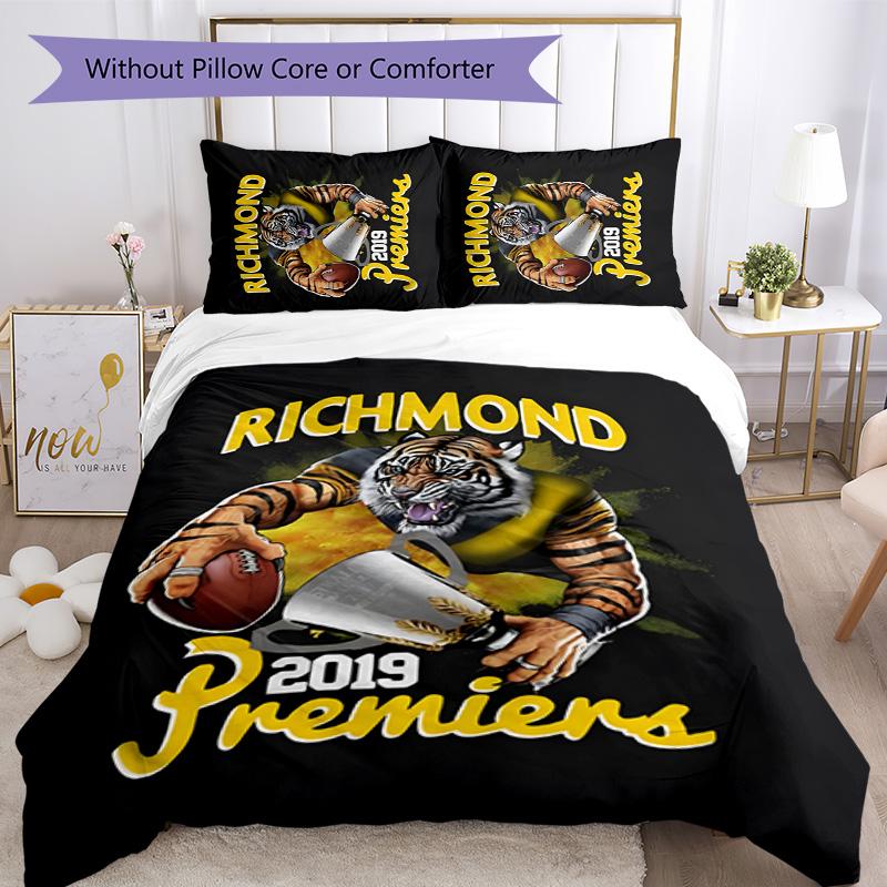Richmond Tigers 3pcs Bedding Set Duvet Cover Closure Includes 1 Duvet Cover & 2 Pillowcases for All Seasons Bedroom Home Dorm Decor