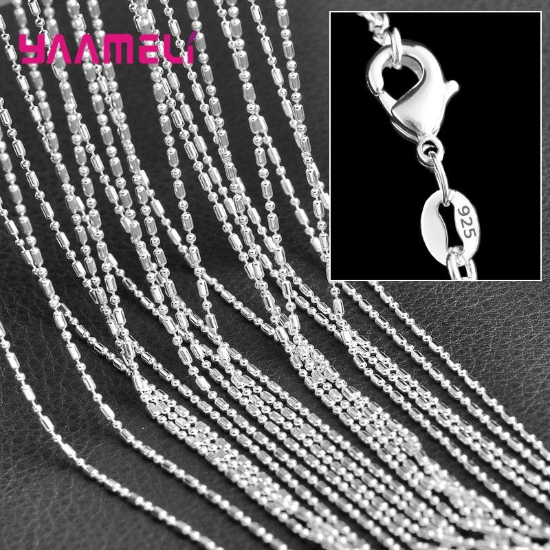 Authentische 5 Stück Solide 925 Sterling Silber Schmuckketten Halskette mit Karabinerverschlüssen passend für Herren Damen Anhänger 18 Designs 16-30 Zoll