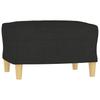 3 Piece Sofa Set with Cushions Black Fabric