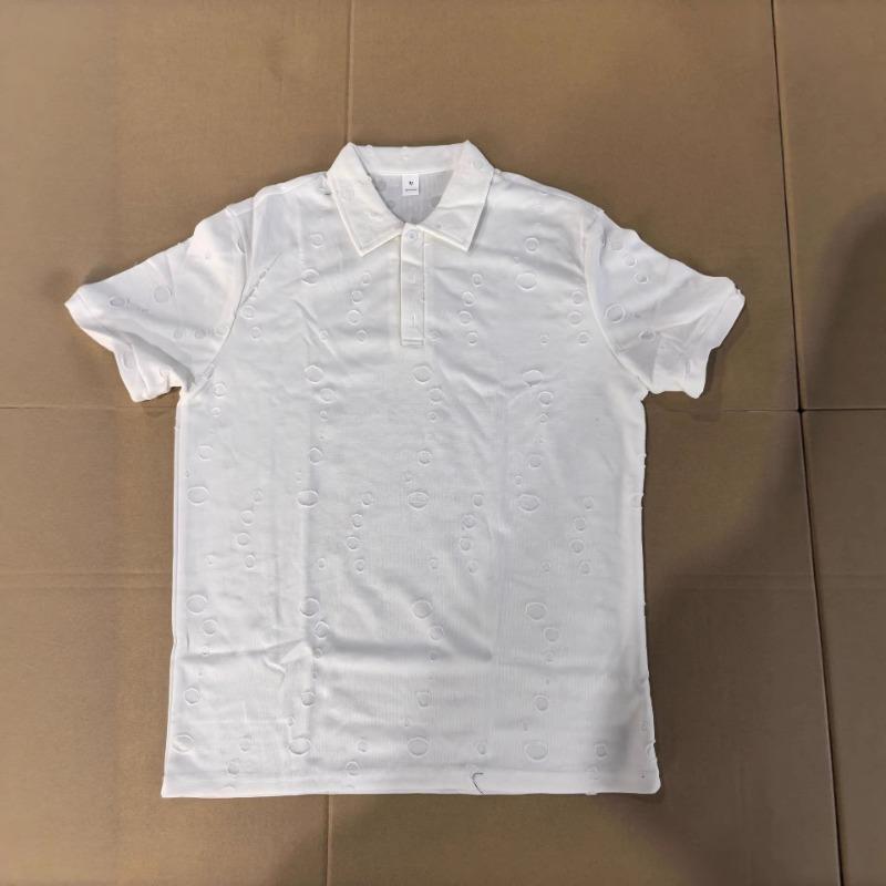 Men Summer Hole Detail Short Sleeve Polo Shirt