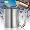 220 ml Camping Travel Kubek ze stali nierdzewnej Karabińczyk Uchwyt Piknik Kubek na wodę Outdoor Travel Hike Cup