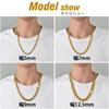Kihei Necklace Chain Width 5mm 50cm 18K Gold Plated Extra Thick 4 Side Cut B Series Hip Hop Cool Accessory [Richsteel] Men's