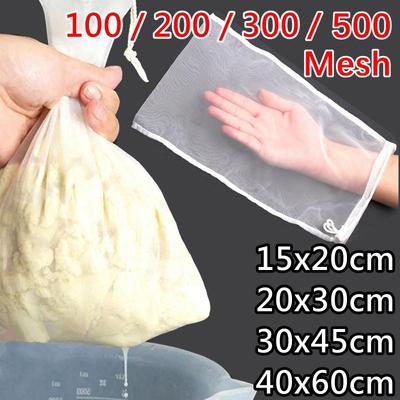 100/200/300/500 Maschen Sojamilch Wein Filterbeutel Nussmilchbeutel Tee Kaffee Öl Joghurt Filternetz Maschenweite Küche Lebensmittel Wiederverwendbar