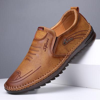 Chaussures Homme en Cuir Souple de Haute Qualité Semelle Souple Talon Plat Chaussures Décontractées pour Homme Antidérapantes À Enfiler Mocassins Homme Zapatos De Hombre